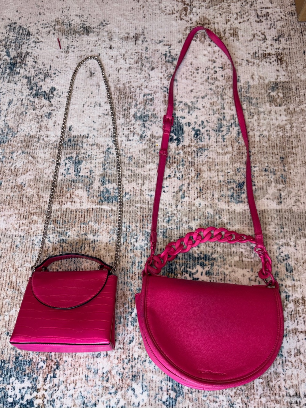 Hot Pink Women's Crossbody Bags, Primark and BCBG Stylish Chain Straps